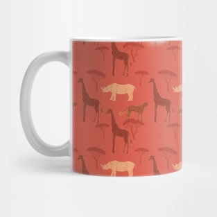 Burnt Orange Animals Neck Gator Giraffe Rhinoceros Leopard Burnt Orange Animal Mug